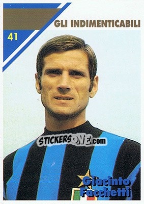 Sticker Giacinto Facchetti - Inter Milan 1992-1993 n. 41 - Masters Cards