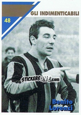 Sticker Benito Lorenzi - Inter Milan 1992-1993 n. 48 - Masters Cards