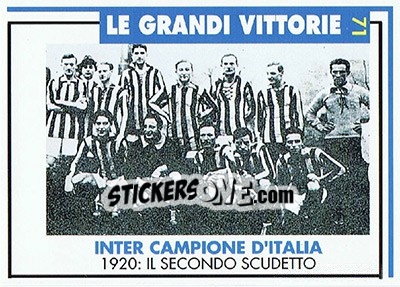 Cromo Campione D'Italia 1920 - Inter Milan 1992-1993 - Masters Cards