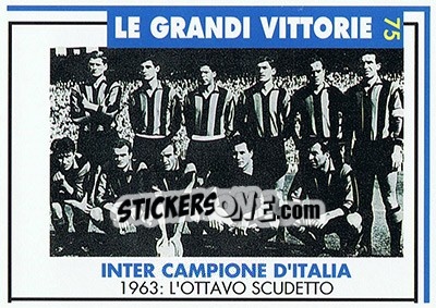 Sticker Campione D'Italia 1963 - Inter Milan 1992-1993 n. 75 - Masters Cards