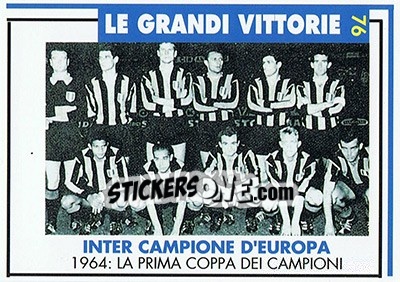 Sticker Campione D'Europa 1964 - Inter Milan 1992-1993 n. 76 - Masters Cards