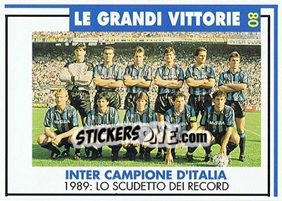 Sticker Campione D'Italia 1989 - Inter Milan 1992-1993 n. 80 - Masters Cards