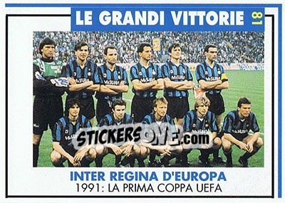 Sticker Regina D'Europa 1991 - Inter Milan 1992-1993 - Masters Cards