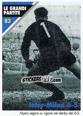Sticker Inter-Milan 6-5  06.11.1949 - Inter Milan 1992-1993 n. 83 - Masters Cards