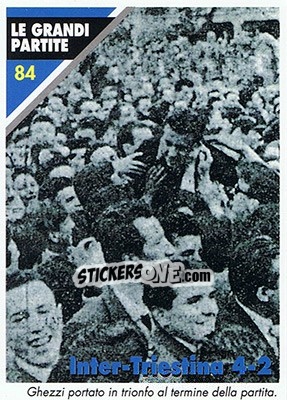 Sticker Inter-Trestina 4-2  30.05.1954 - Inter Milan 1992-1993 n. 84 - Masters Cards
