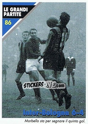 Sticker Inter-Bologna 6-4  03.12.1961 - Inter Milan 1992-1993 n. 86 - Masters Cards
