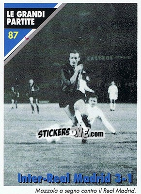 Sticker Inter-Real Madrid 3-1  24.05.1964 - Inter Milan 1992-1993 n. 87 - Masters Cards