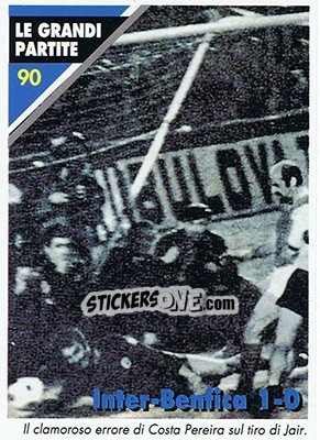 Sticker Inter-Benfica 1-0  27.05.1965 - Inter Milan 1992-1993 n. 90 - Masters Cards