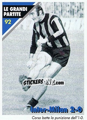 Sticker Inter-Milan 2-0  07.03.1971 - Inter Milan 1992-1993 - Masters Cards
