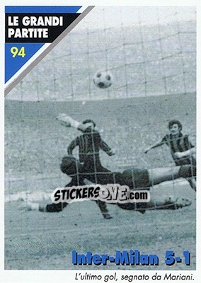 Cromo Inter-Milan 5-1  24.03.1974 - Inter Milan 1992-1993 - Masters Cards