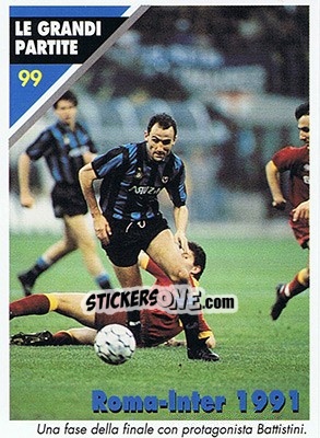 Sticker Inter-Roma 2-1  08.05.1991 - Inter Milan 1992-1993 - Masters Cards