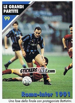 Sticker Inter-Roma 2-1  08.05.1991 - Inter Milan 1992-1993 n. 99 - Masters Cards