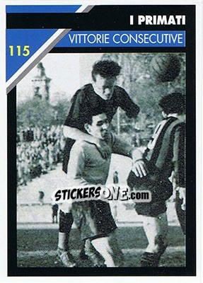 Sticker Vittorie consecutive - Inter Milan 1992-1993 n. 115 - Masters Cards