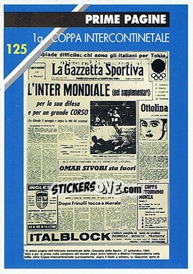 Sticker 1a coppa intercontinentale - Inter Milan 1992-1993 n. 125 - Masters Cards