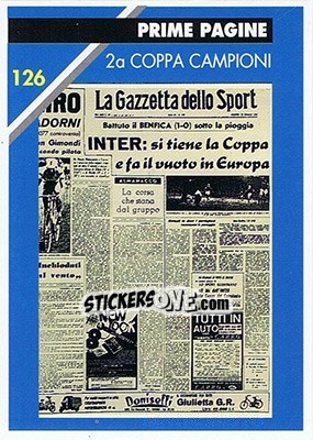 Sticker 2a coppa campioni - Inter Milan 1992-1993 n. 126 - Masters Cards
