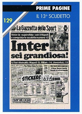 Figurina Il 13o scudetto - Inter Milan 1992-1993 - Masters Cards