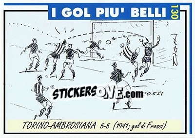 Sticker Torino-Ambrosiana 5-5 (1941; Frossi) - Inter Milan 1992-1993 n. 130 - Masters Cards