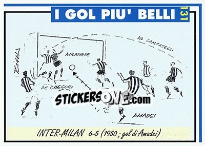 Sticker Inter-Milan 6-5 (1950; Amadei) - Inter Milan 1992-1993 - Masters Cards
