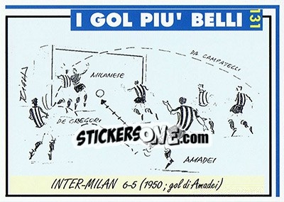 Sticker Inter-Milan 6-5 (1950; Amadei) - Inter Milan 1992-1993 n. 131 - Masters Cards
