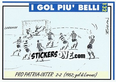 Sticker Pro Patria-Inter 2-2 (1952; Lorenzi)