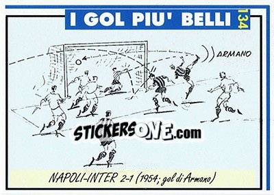 Figurina Napoli-Inter 2-1 (1954; Armano) - Inter Milan 1992-1993 - Masters Cards