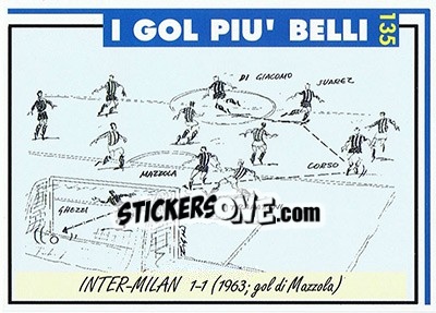 Sticker Inter-Milan 1-1 (1963; Mazzola) - Inter Milan 1992-1993 - Masters Cards
