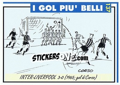 Sticker Inter-Liverpool 3-0 (1965; Corso) - Inter Milan 1992-1993 - Masters Cards