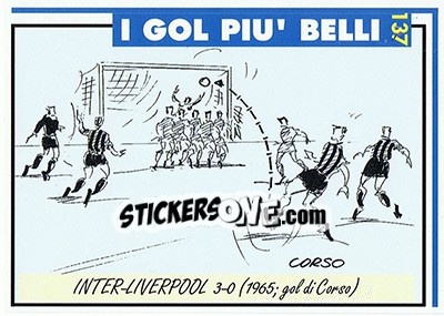 Sticker Inter-Liverpool 3-0 (1965; Corso) - Inter Milan 1992-1993 n. 137 - Masters Cards