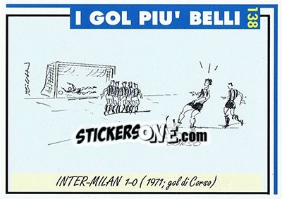 Sticker Inter-Milan 1-0 (1971; Corso) - Inter Milan 1992-1993 n. 138 - Masters Cards