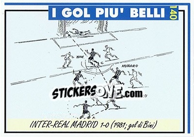 Sticker Inter-Real Madrid (1981; Bini) - Inter Milan 1992-1993 n. 140 - Masters Cards