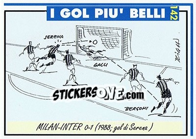 Sticker Milan-Inter 0-1 (1988; Serena) - Inter Milan 1992-1993 n. 142 - Masters Cards