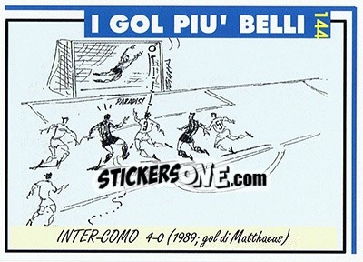 Sticker Inter-Como 4-0 (1989; Matthaeus) - Inter Milan 1992-1993 n. 144 - Masters Cards
