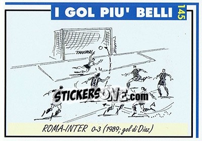Sticker Roma-Inter 0-1 (1989; Diaz) - Inter Milan 1992-1993 n. 145 - Masters Cards