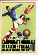 Cromo Poster Italia 1934 - FIFA World Cup Mexico 1970 - Panini