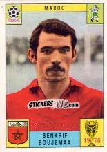 Sticker Benkrif Boujemaa - FIFA World Cup Mexico 1970 - Panini