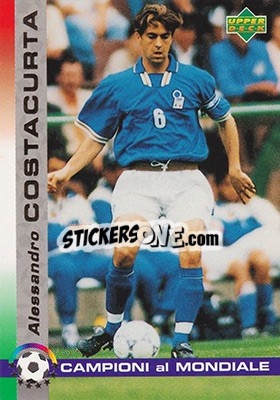 Sticker Alessandro Costacurta - Dixan Campioni al Mondiale 1998 - Upper Deck