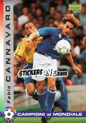 Sticker Fabio Cannavaro - Dixan Campioni al Mondiale 1998 - Upper Deck