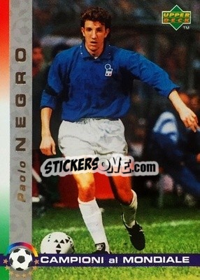 Sticker Paolo Negro - Dixan Campioni al Mondiale 1998 n. 15 - Upper Deck