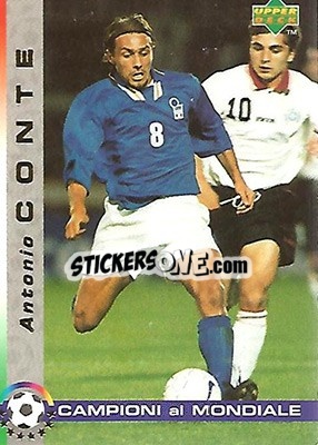 Sticker Antonio Conte - Dixan Campioni al Mondiale 1998 - Upper Deck