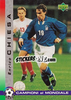 Sticker Enrico Chiesa - Dixan Campioni al Mondiale 1998 n. 21 - Upper Deck
