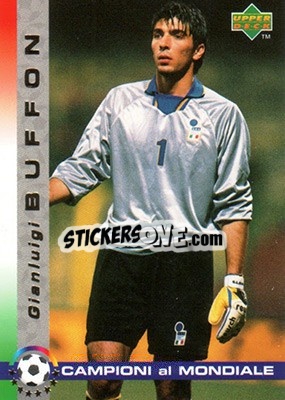 Sticker Gianluigi Buffon - Dixan Campioni al Mondiale 1998 n. 22 - Upper Deck