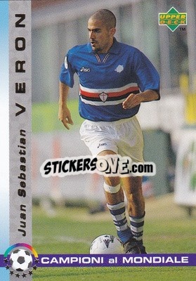 Sticker Juan Sebastian Veron - Dixan Campioni al Mondiale 1998 n. 32 - Upper Deck