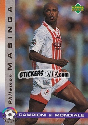 Sticker Philemon Masinga - Dixan Campioni al Mondiale 1998 - Upper Deck