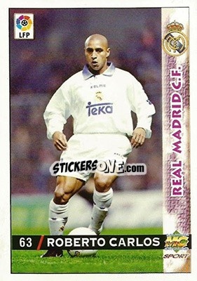 Sticker Roberto Carlos - Las Fichas De La Liga 1998-1999 n. 63 - Mundicromo