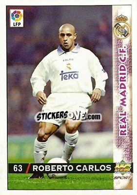 Figurina Roberto Carlos - Las Fichas De La Liga 1998-1999 - Mundicromo