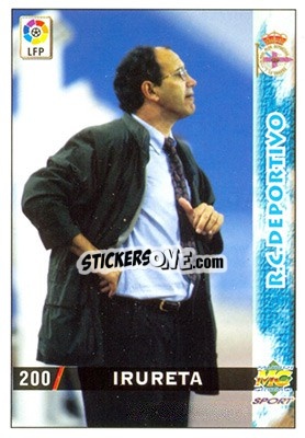 Figurina Javier Irureta - Las Fichas De La Liga 1998-1999 - Mundicromo