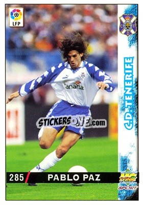 Sticker Pablo Paz - Las Fichas De La Liga 1998-1999 - Mundicromo