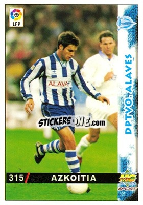 Cromo Azkoitia - Las Fichas De La Liga 1998-1999 - Mundicromo