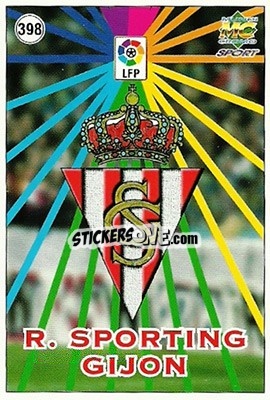 Sticker R. Sporting Gijón - Las Fichas De La Liga 1998-1999 n. 398 - Mundicromo