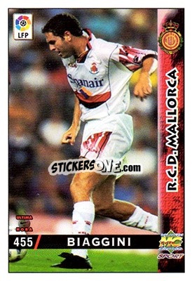 Sticker Biagini - Las Fichas De La Liga 1998-1999 - Mundicromo